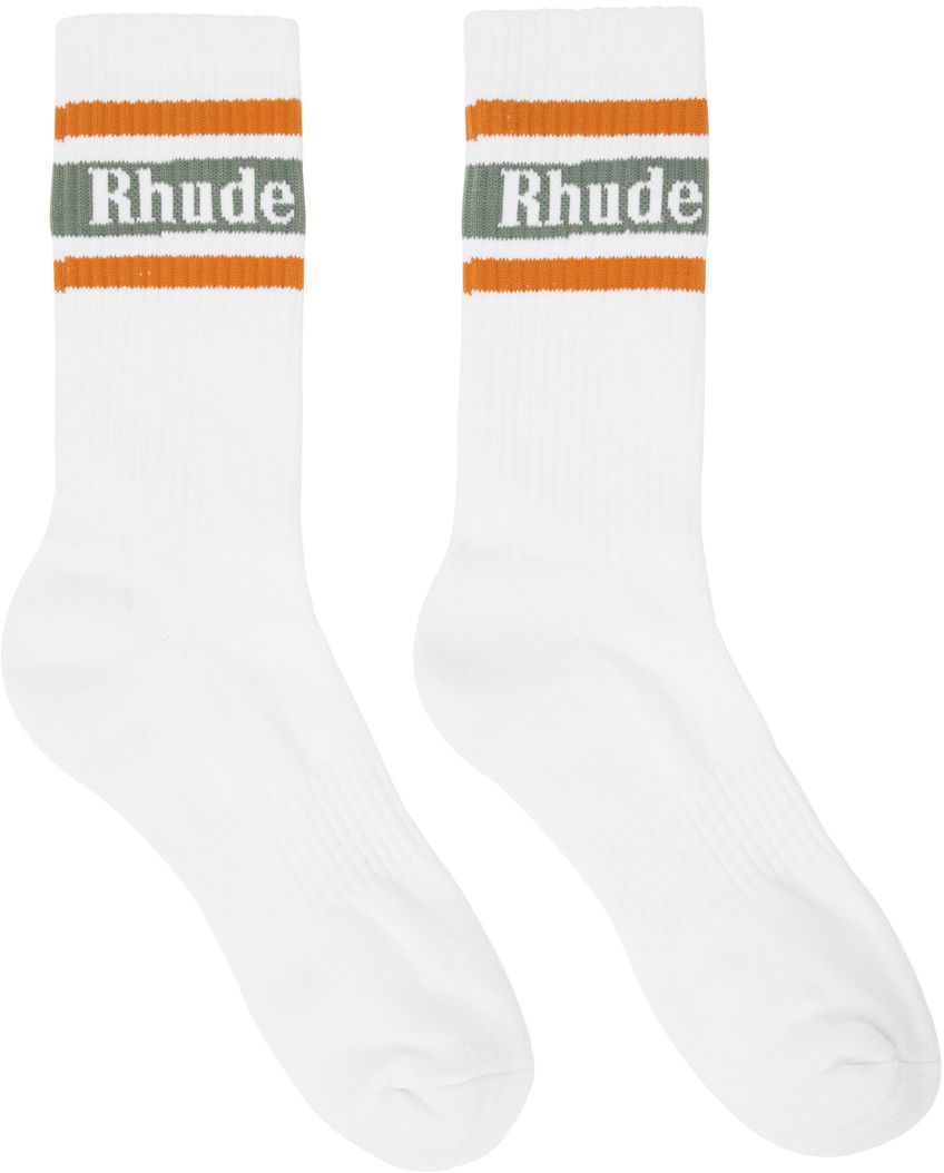 Ponožky Rhude Rhude Stripe Logo Socks Biela | RHPS24SO12830562, 0