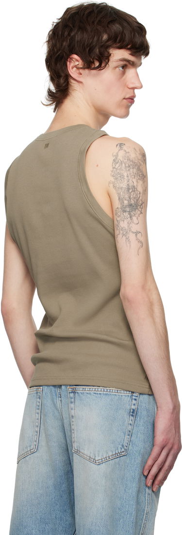 Tielko AMI AMI Paris Ribbed Ami de Coeur Tank Top Hnedá | HTK060.JE0117, 2