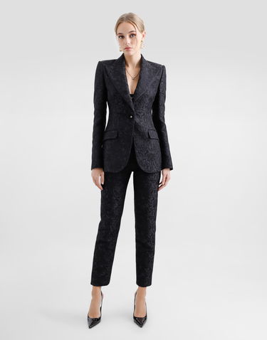 Bunda Dolce & Gabbana Dolce & Gabbana Turlington Single-Breasted Floral Jacquard Jacket Čierna | F29UCTGDCSSN0000, 1