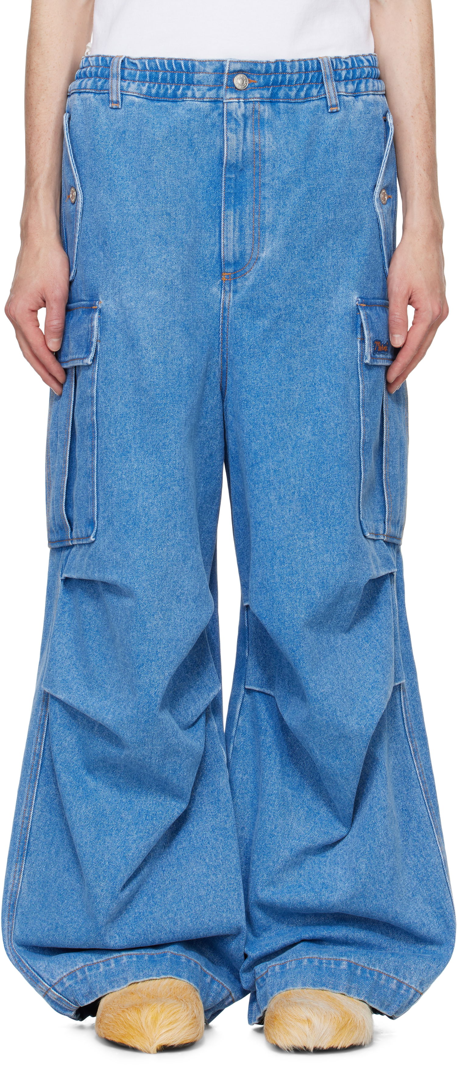 Cargo nohavice Marni Low Waist Cargo Jeans Modrá | PUJU0082X0 USCW91, 0