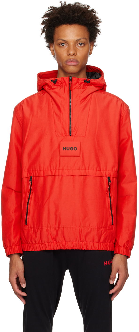 Vetrovka BOSS Hooded Patch Jacket Červená | 50482776, 0
