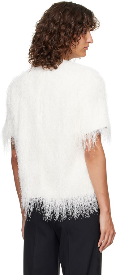 Tričko Loulou de Saison Loulou de Saison Zaro Fringed T-Shirt Biela | ZARO, 2