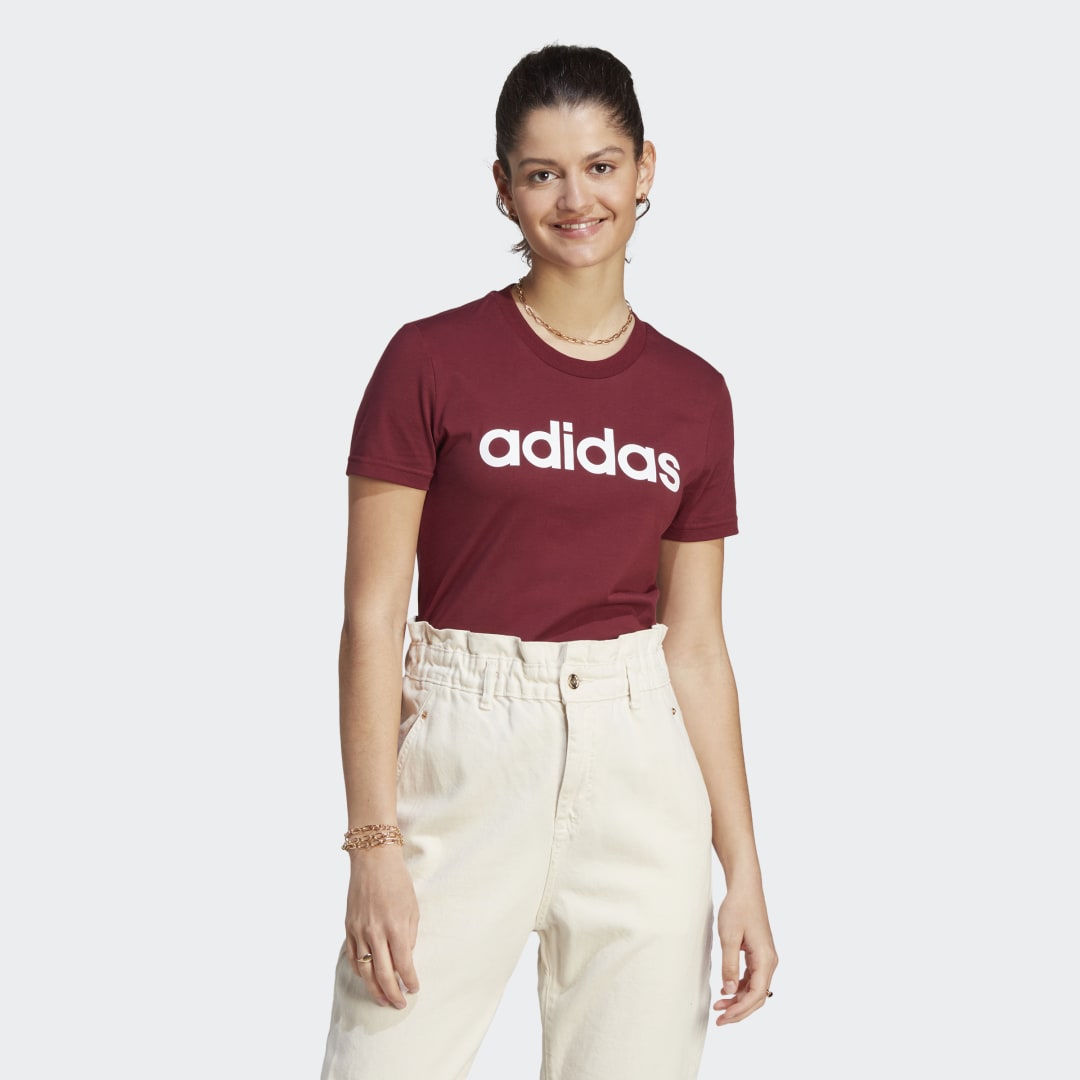 Tričko adidas Originals LOUNGEWEAR Essentials Slim Logo Tee Vínová | IM2829, 0