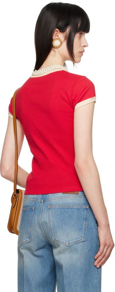 Tričko Valentino Valentino Chez Print Cotton Jersey T-Shirt Červená | 6B3MG24D970, 2