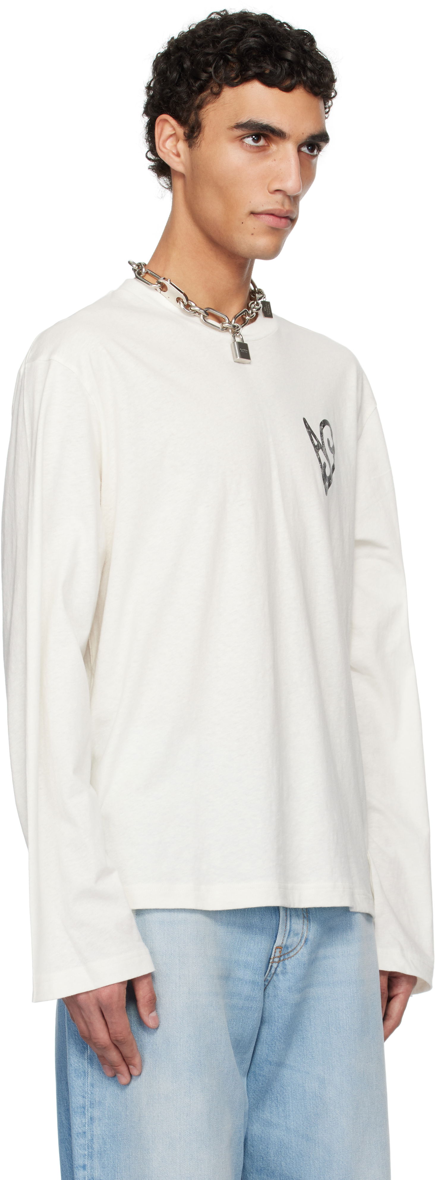 Tričko Acne Studios Acne Studios Logo Long Sleeve T-Shirt Biela | CL0338-, 1