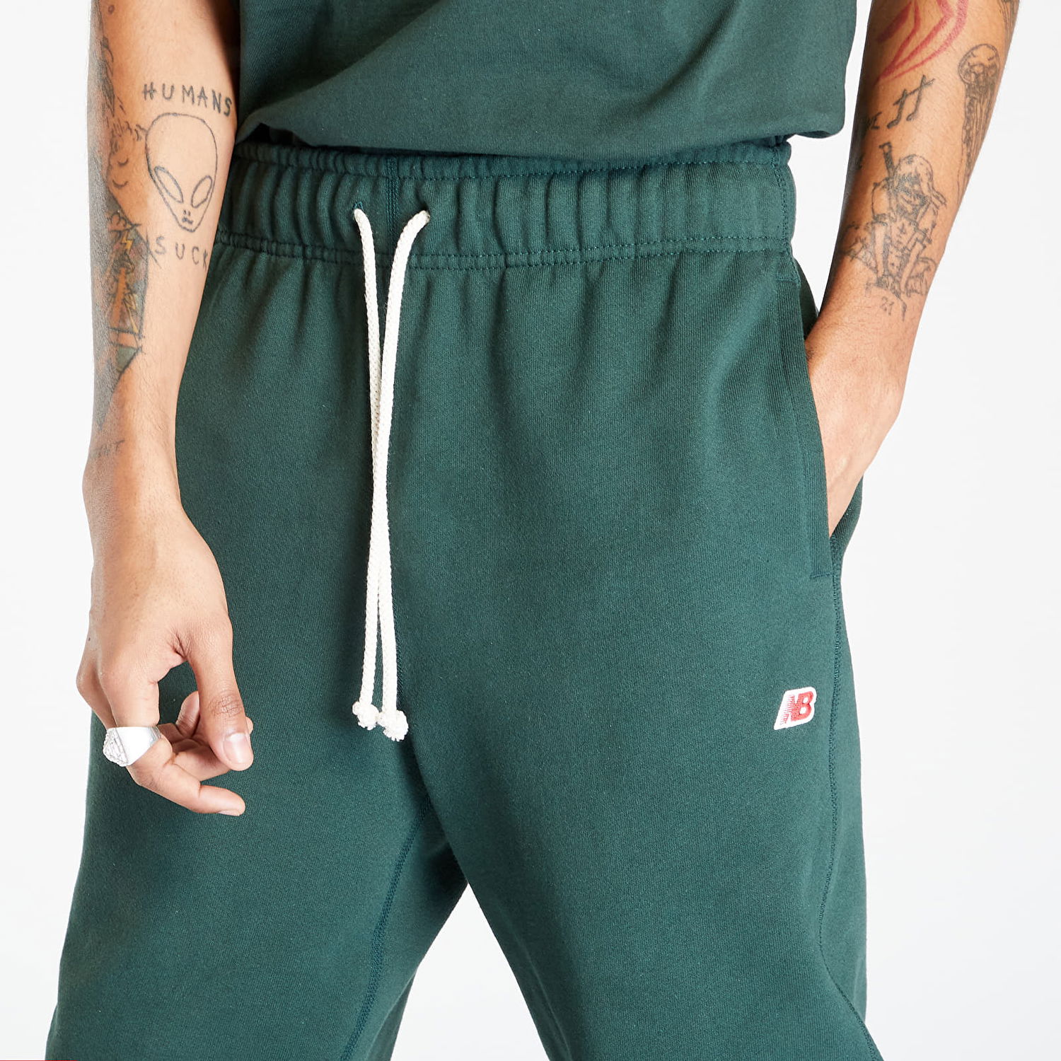 Tepláky New Balance Made in USA Sweat Pant Zelené | MP21547-MTN, 1