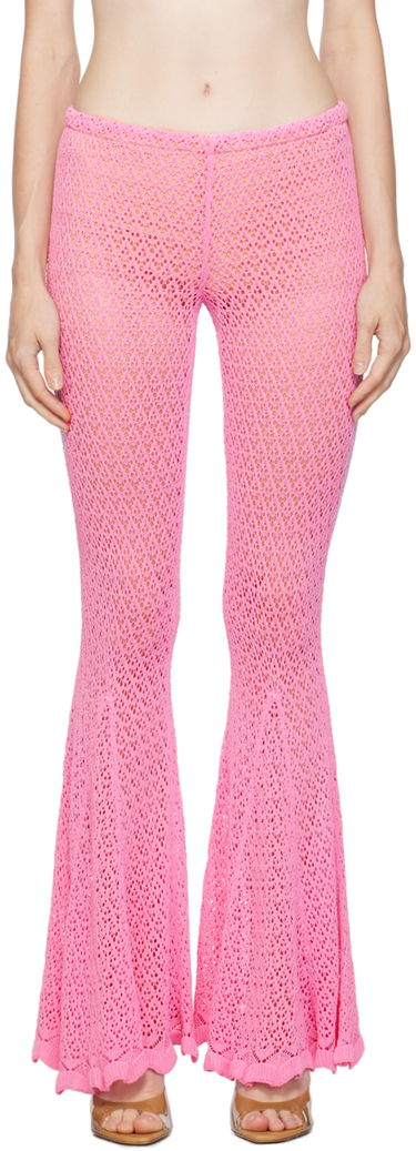 Nohavice Blumarine Flared Crochet Trousers Ružová | P344P002A, 0