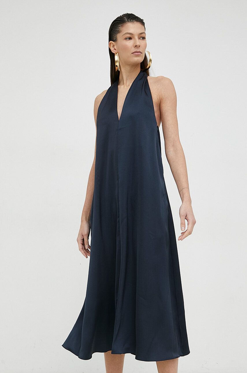 Šaty Samsoe Samsoe Cille V-neck Dress Navy | F23100174, 0