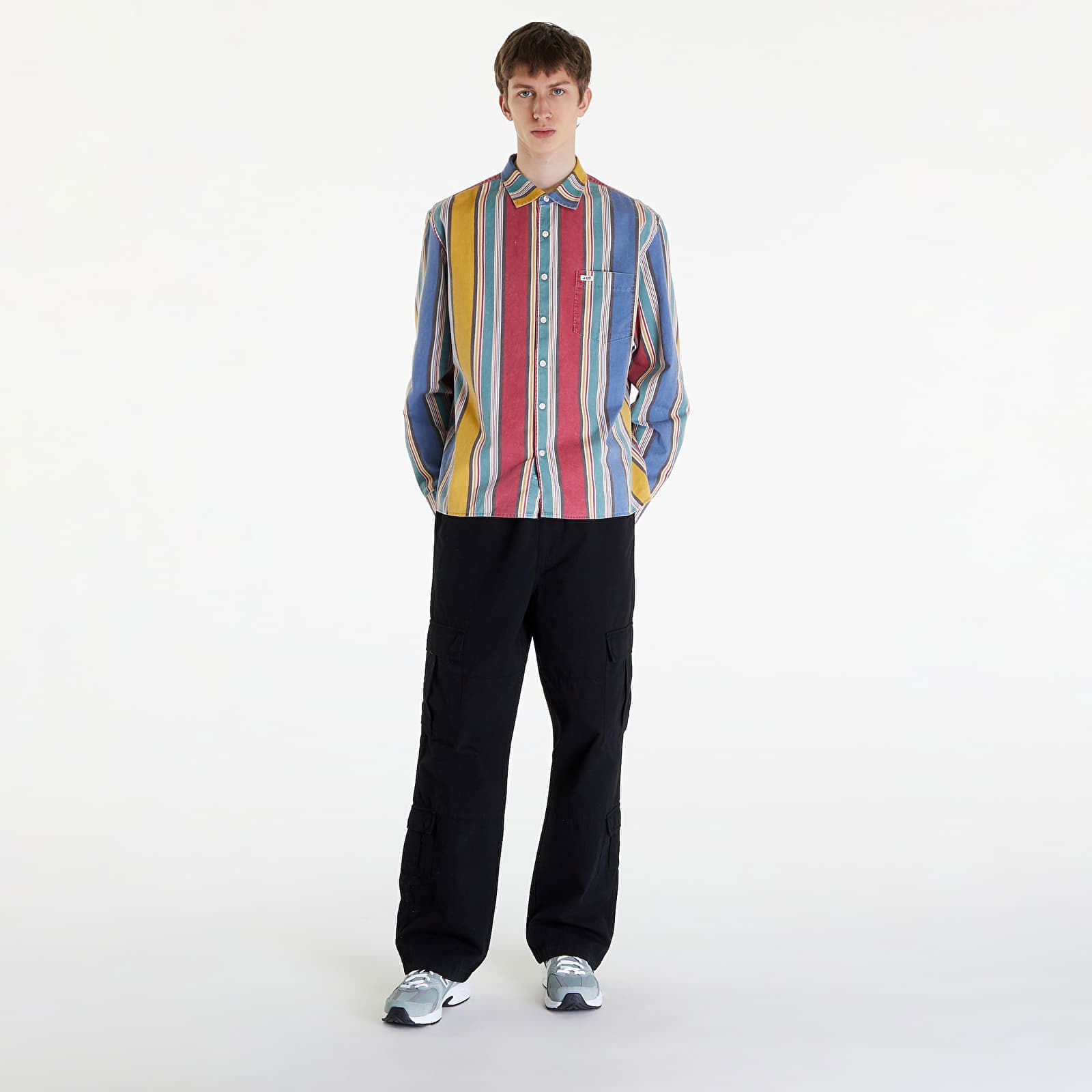 Go Multi-Stripe Ls Shirt Sage Rust Multi