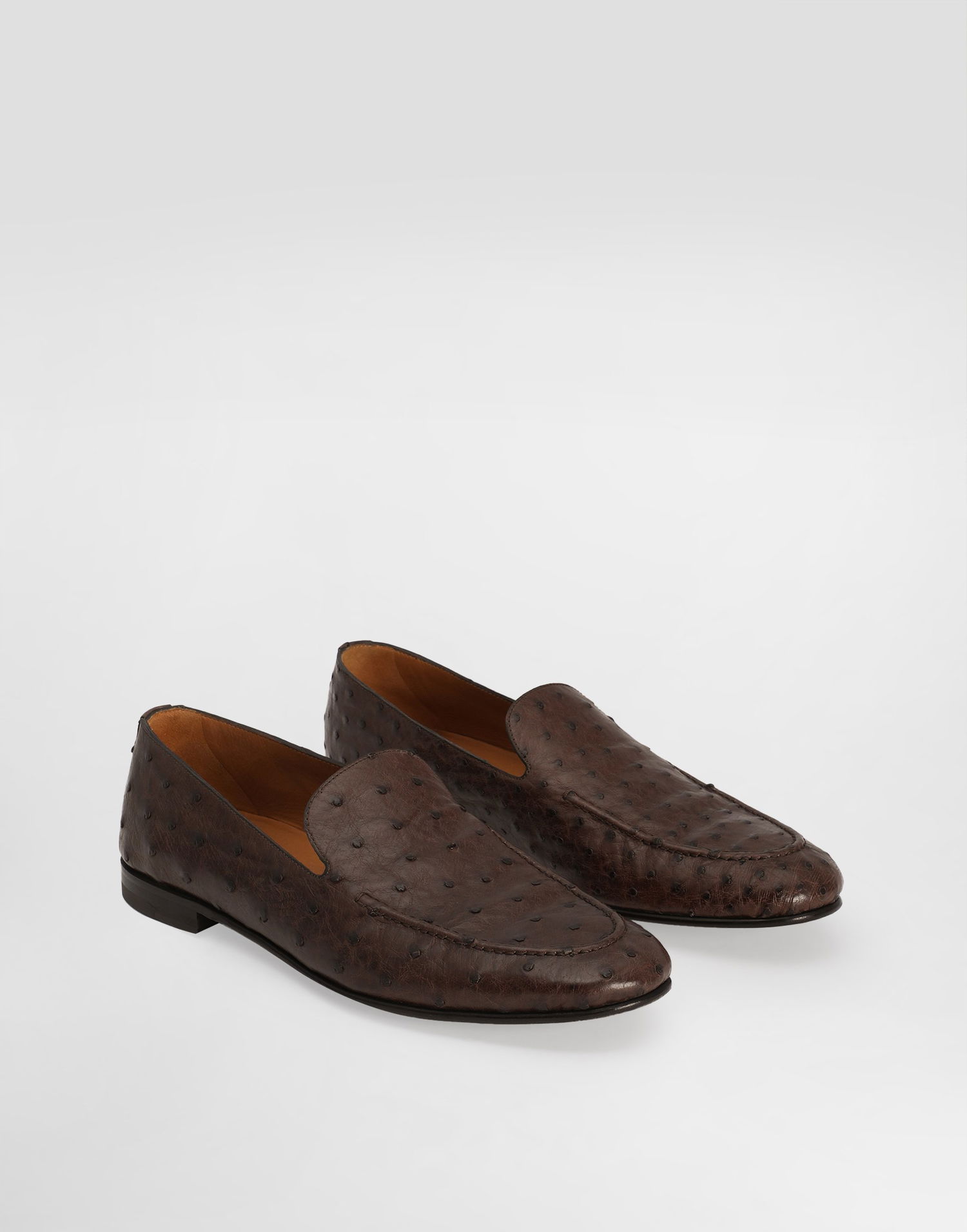 Doplnky Dolce & Gabbana Dolce & Gabbana Ostrich Leather Loafers Hnedá | A50716AE43680178, 1