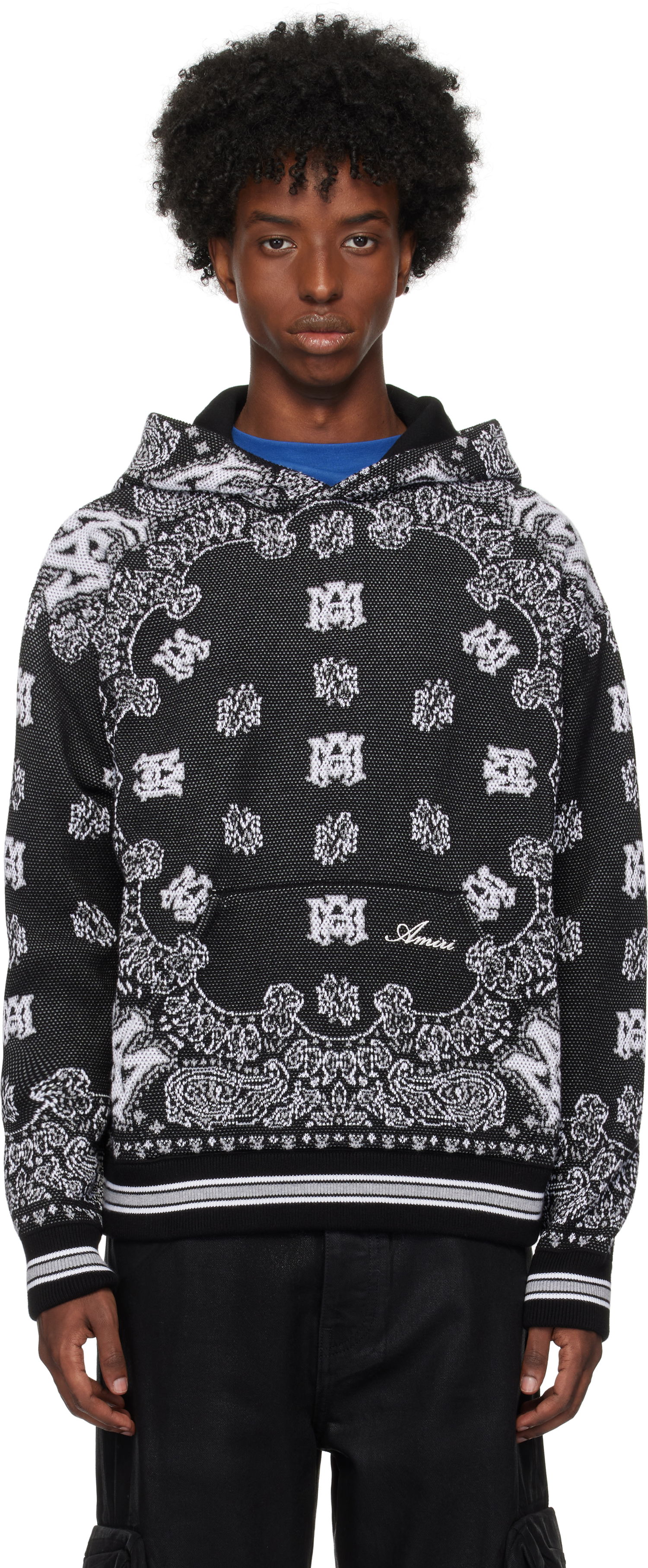 Mikina AMIRI Bandana Hoodie Čierna | AMKNHD1004, 0