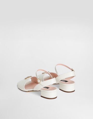 Doplnky Dolce & Gabbana Dolce & Gabbana Calfskin DG Logo Sandals Biela | D10935A12238S936, 2