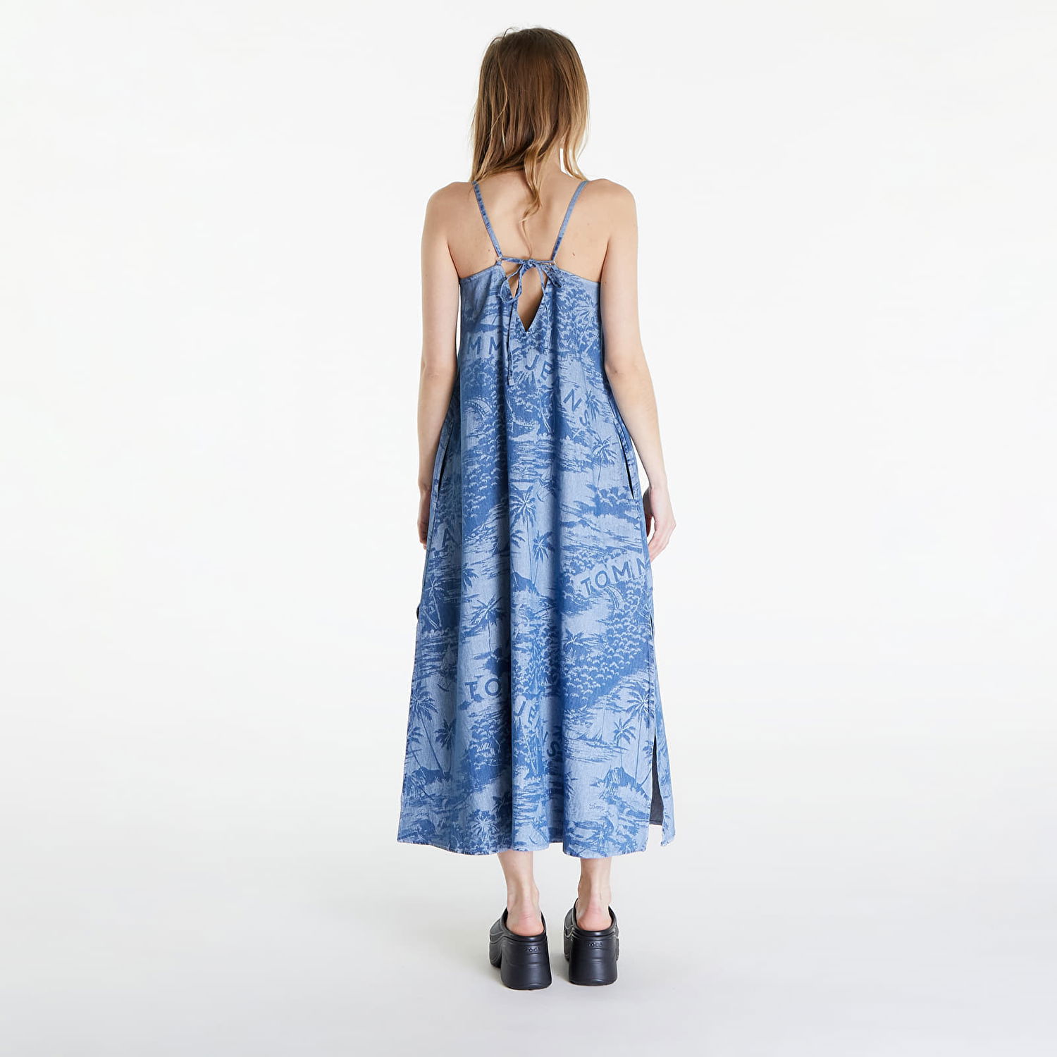 Šaty Tommy Hilfiger Chambray Sleeveless Maxi Dress Hawaiian Denim Laser Modrá | DW0DW17950 0GY, 1