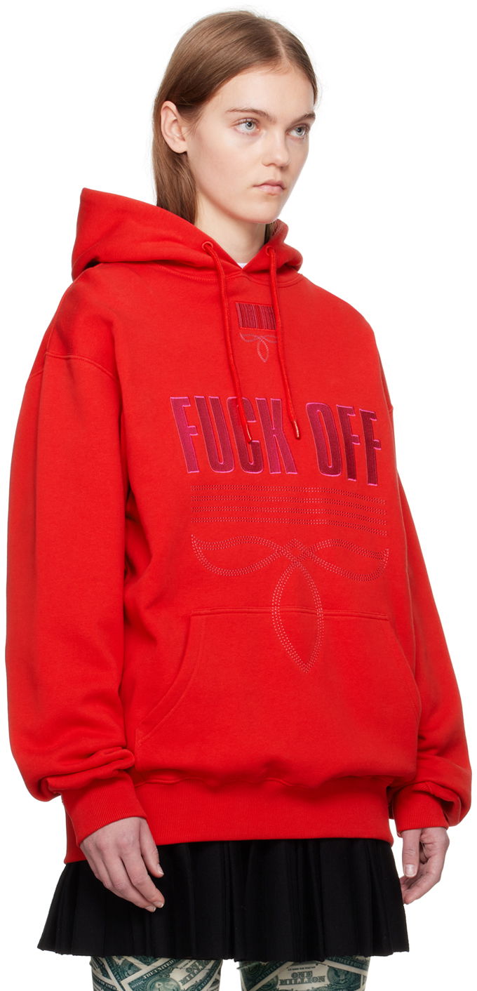 Mikina VETEMENTS Embroidered Hoodie Červená | VL20HD280R, 1