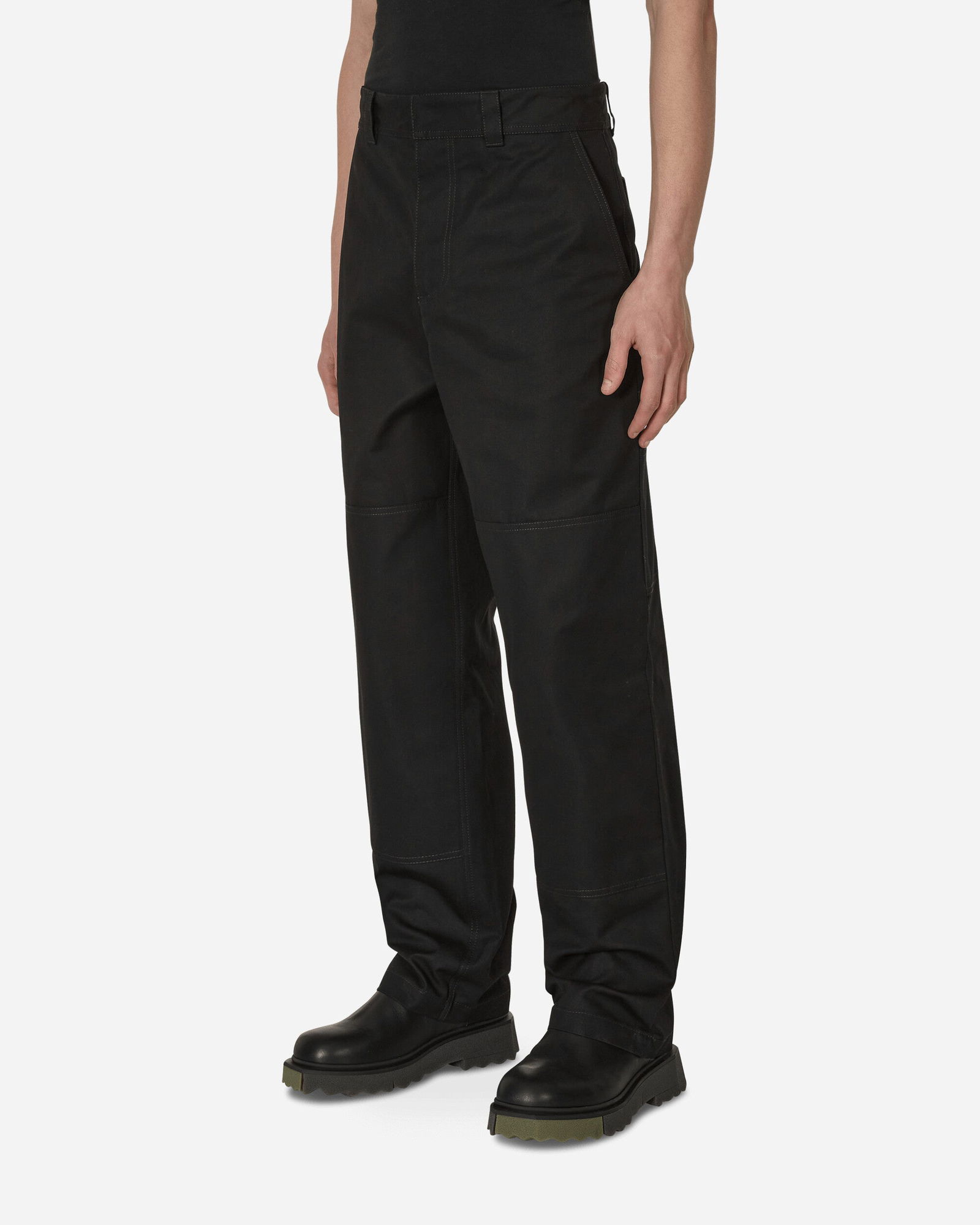 Diagonal Pocket Carpenter Pants Black