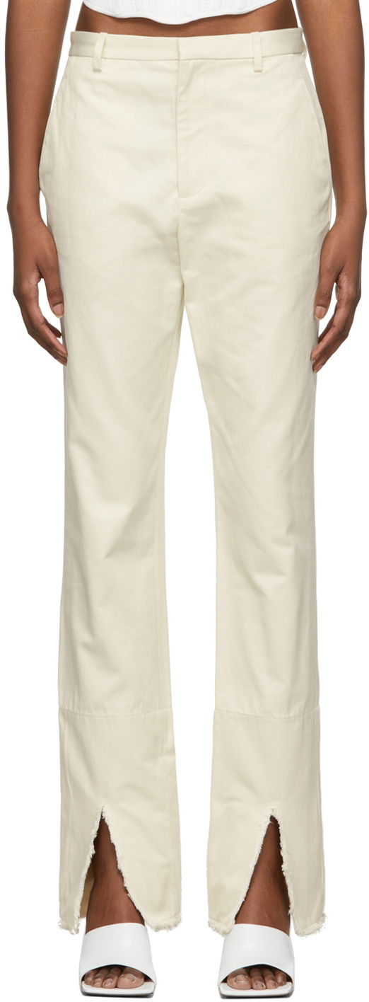 Nohavice Dion Lee Split Frayed Trousers Biela | C2028R22, 0