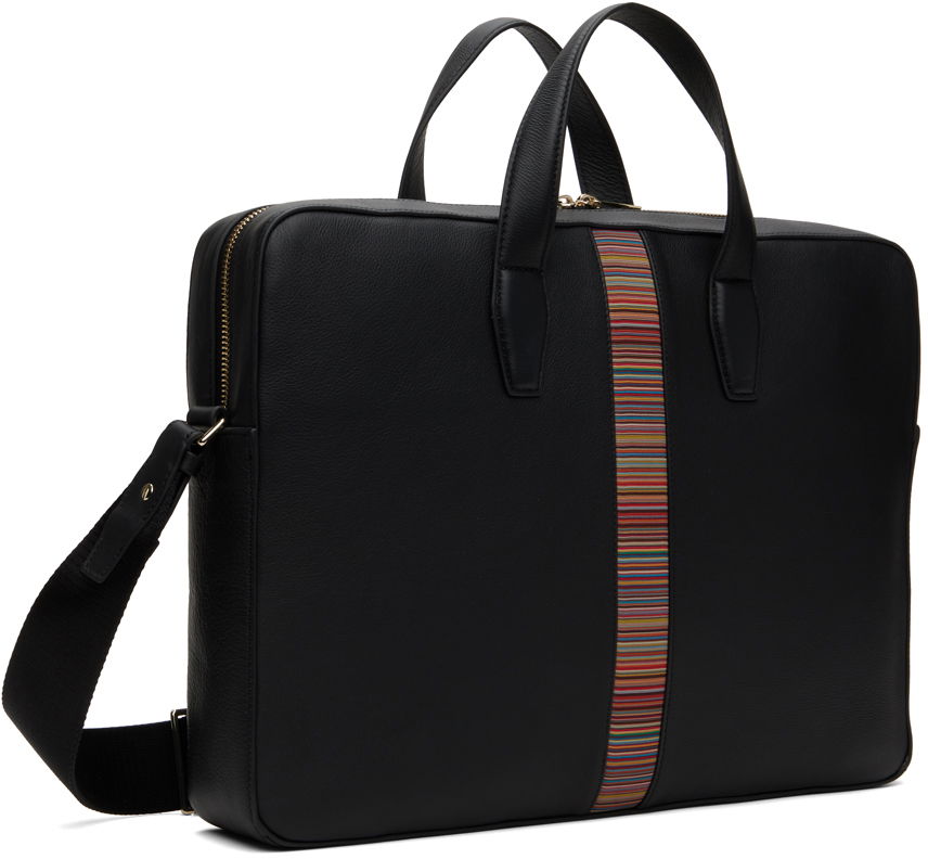 Cestovná taška Paul Smith Paul Smith Leather Signature Stripe Briefcase Čierna | M1A-6603-BMULTI-79-0, 1
