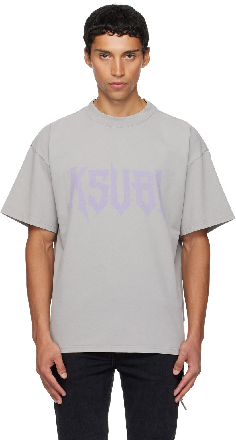 Tričko Ksubi Ksubi Blasted Ekcess Short Sleeve T-Shirt Šedá | MFA25TE007