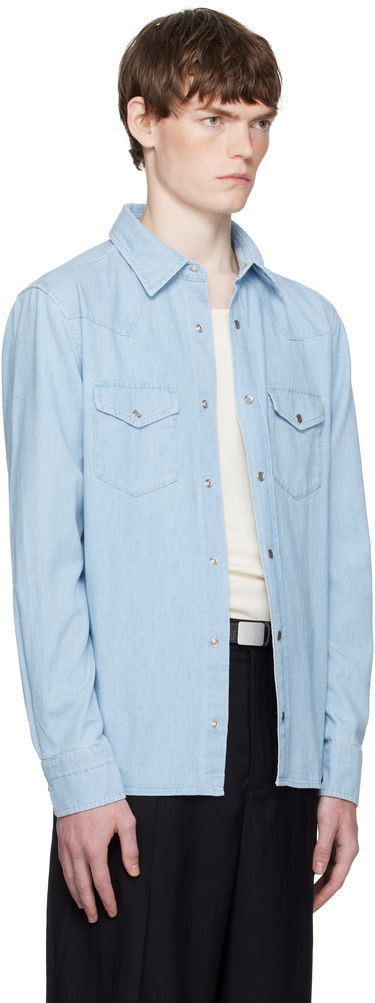 Košeľa Tom Ford TOM FORD Denim Chambray Western Shirt Modrá | HDS001-FMC240, 1
