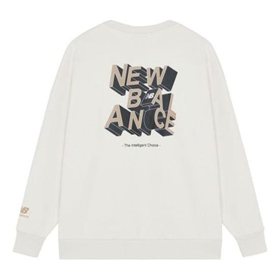 Sveter New Balance Men's 3D Logo Sweatshirt Biela | AMT14318-NMC