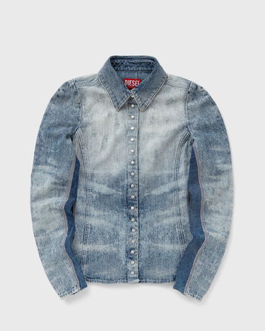 Košeľa Diesel Light Wash Distressed Denim Shirt with Side Panels Modrá | A21284-068TY-01, 2