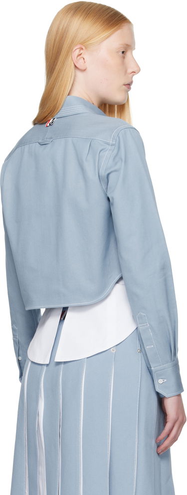 Košeľa Thom Browne Thom Browne Classic Cropped Long Sleeve Shirt Modrá | FLL183A-F0991, 2