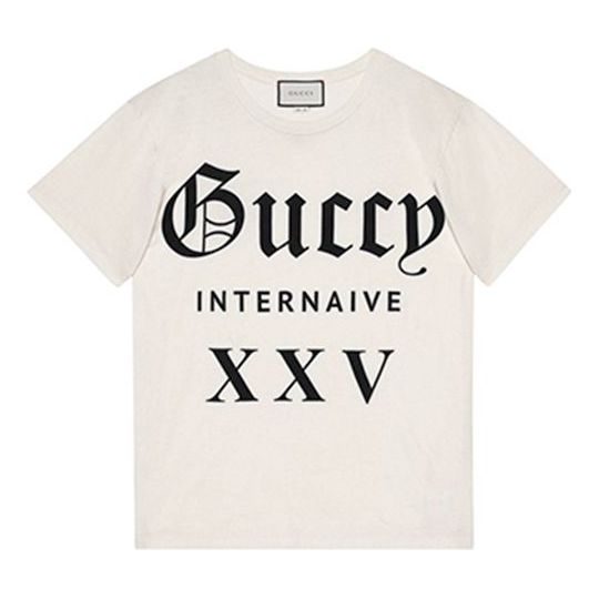 Tričko Gucci Guccy Series Internaive XXV Print Cotton T-Shirt Biela | 492347X3P077561, 0