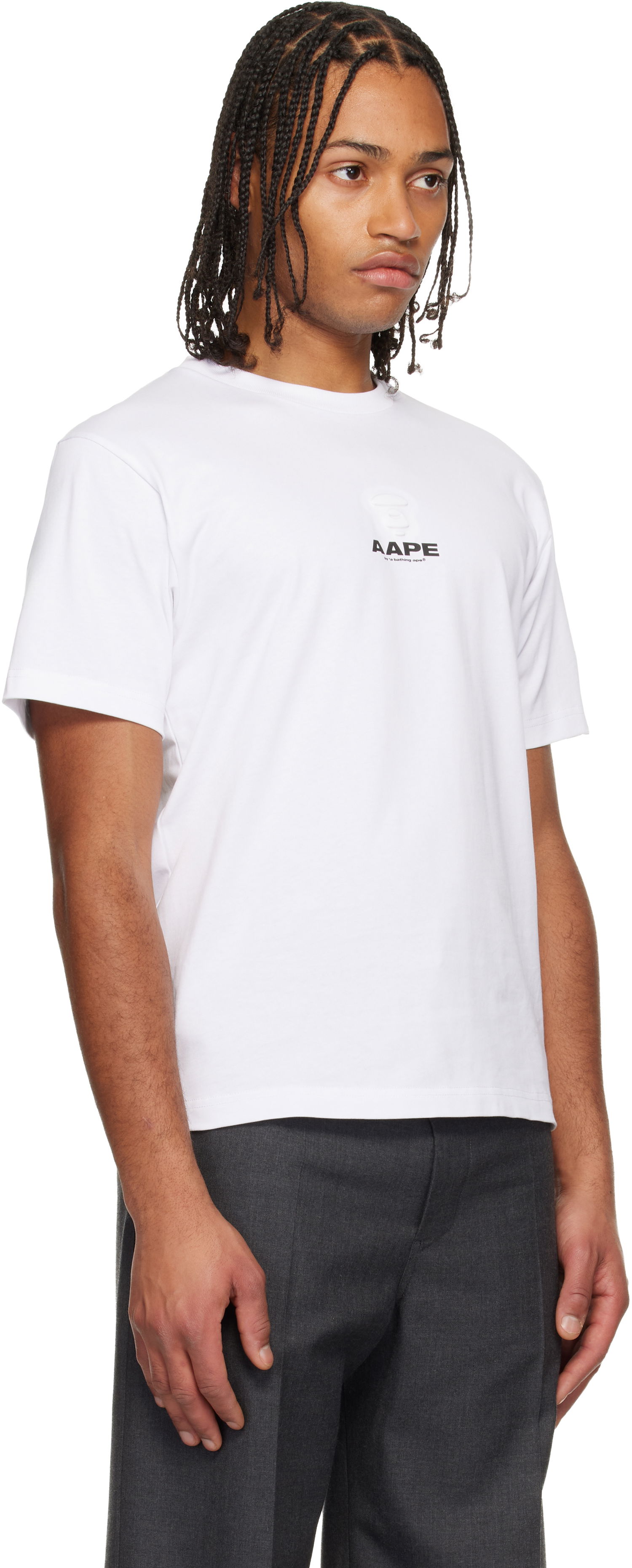 Tričko AAPE by A Bathing Ape AAPE by A Bathing Ape Moonface Printed T-shirt Biela | AAPTEM1647XXNWHX, 1