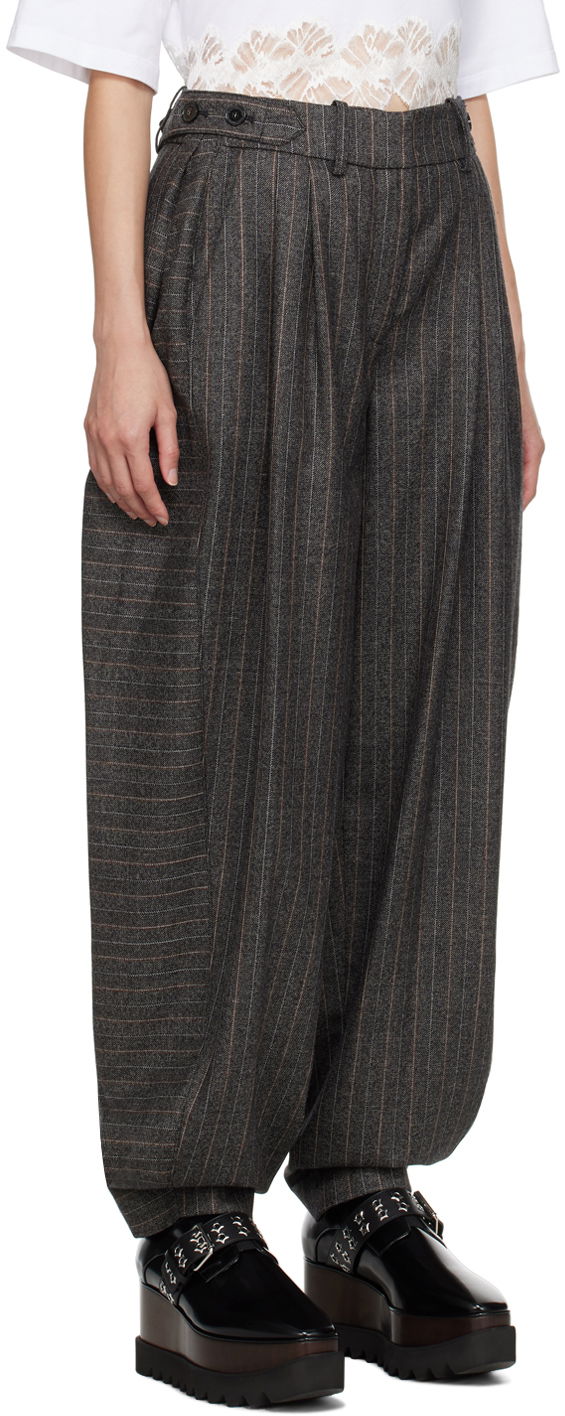 Nohavice Stella McCartney Stella McCartney Pinstripe Balloon Trousers Šedá | 6401383CR751, 1
