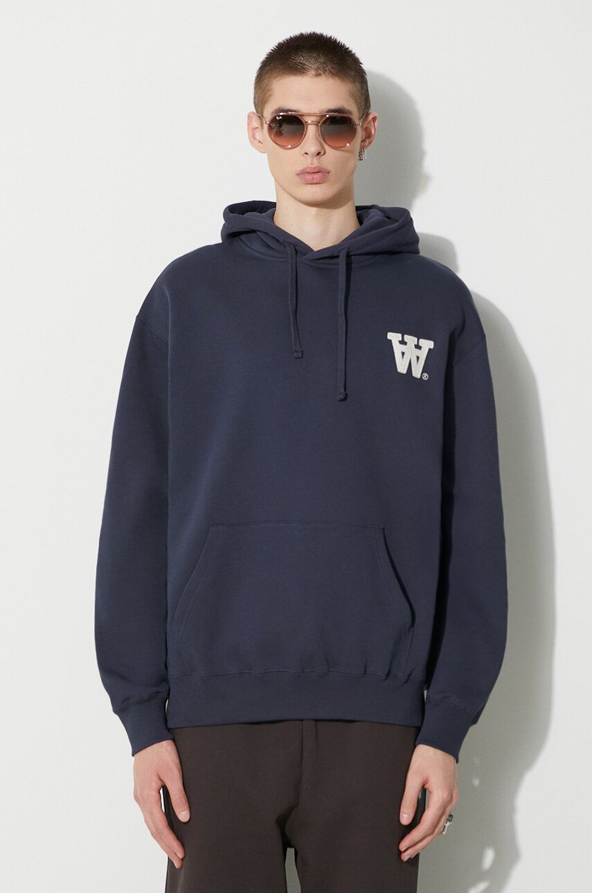 Mikina WOOD WOOD Wood Wood Cass AA Moss Embroidery Hoodie Navy | 10285606.2424, 0