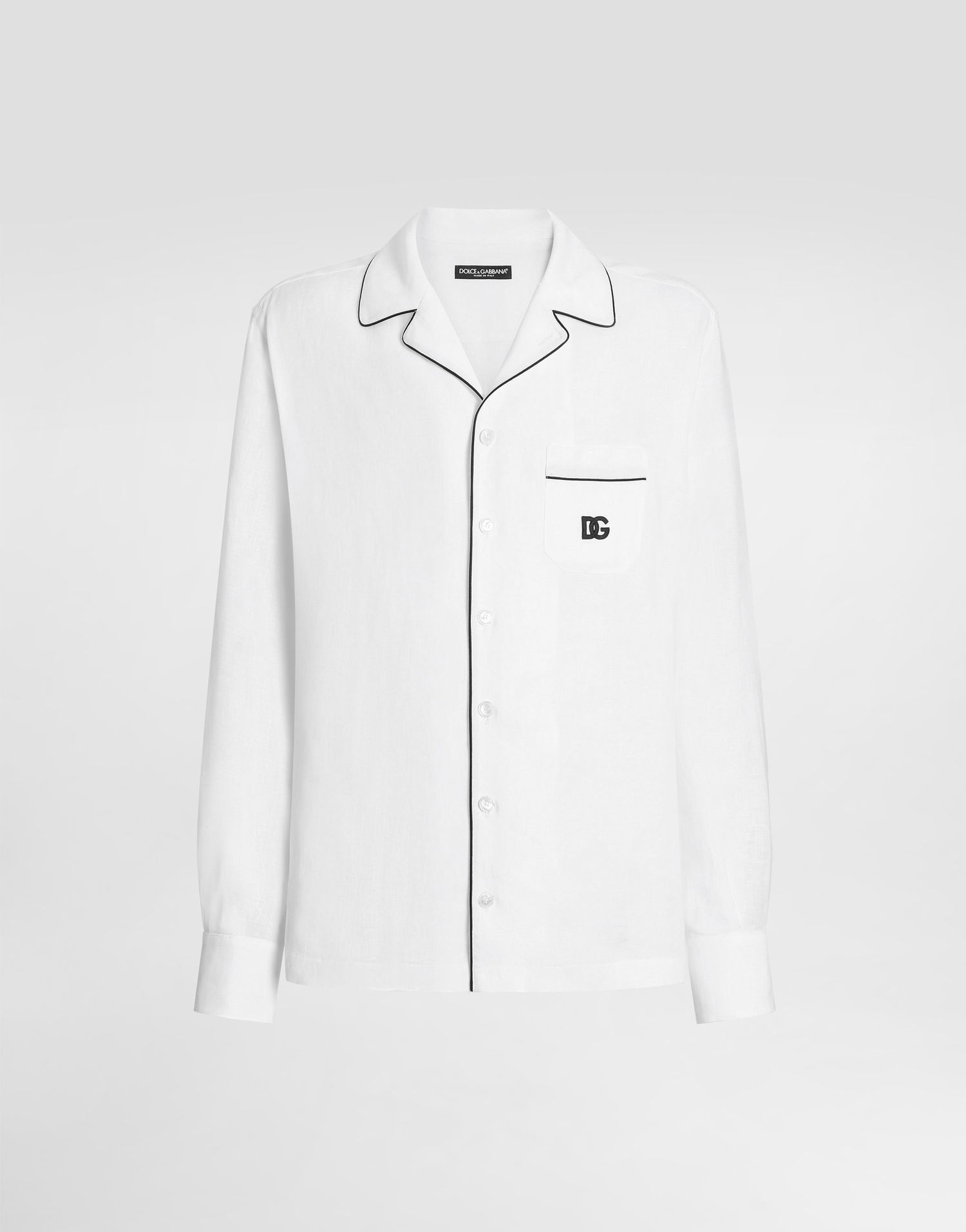 Košeľa Dolce & Gabbana Dolce & Gabbana Linen Vanity Shirt Biela | G5IF1ZGJ765W0800, 0