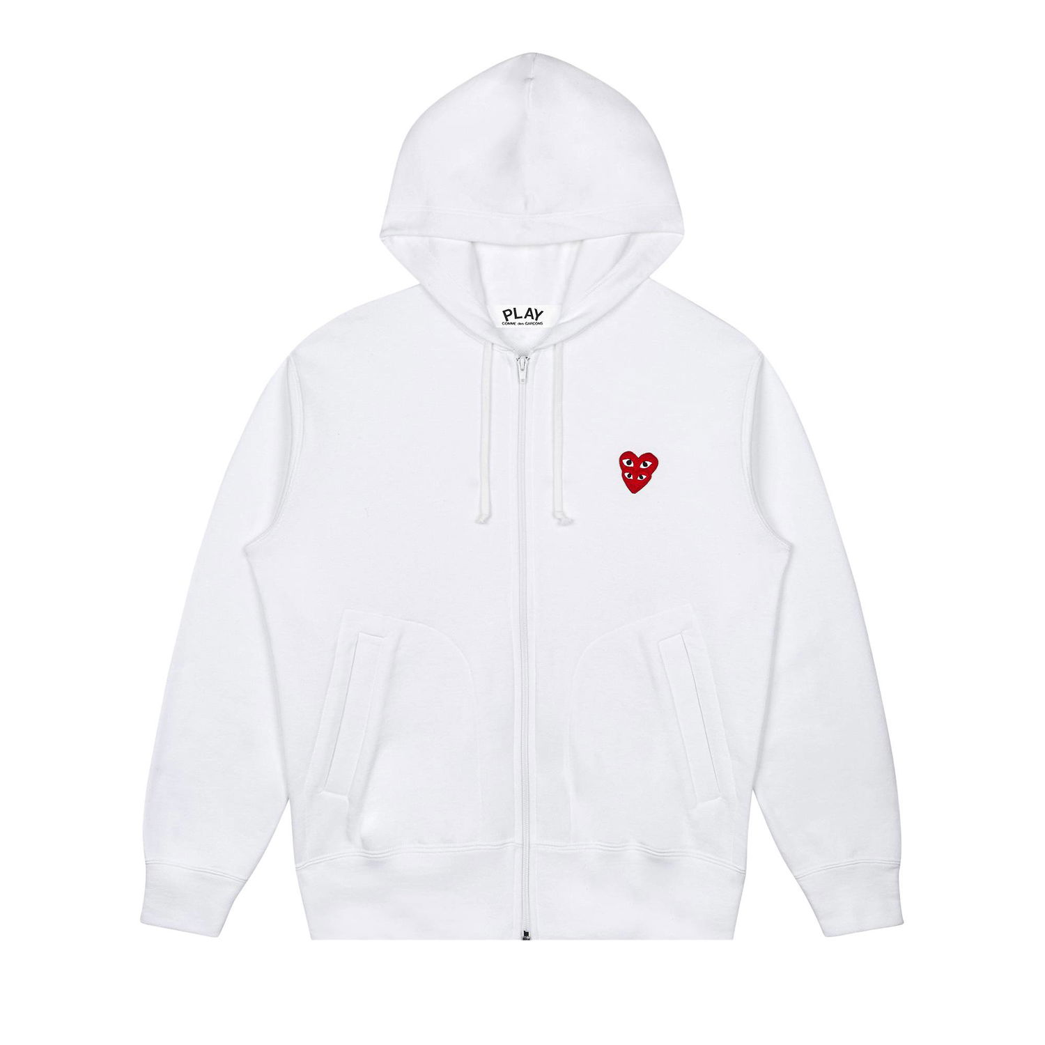 Mikina Comme des Garçons PLAY Stacked Heart Zip Hoodie Biela | AZ T294 051 2, 1