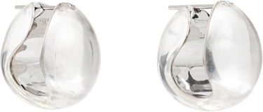 Náušnice Coperni Coperni Silver & Transparent Logo Hoop Earrings Metalická | COPBI04J1007, 4