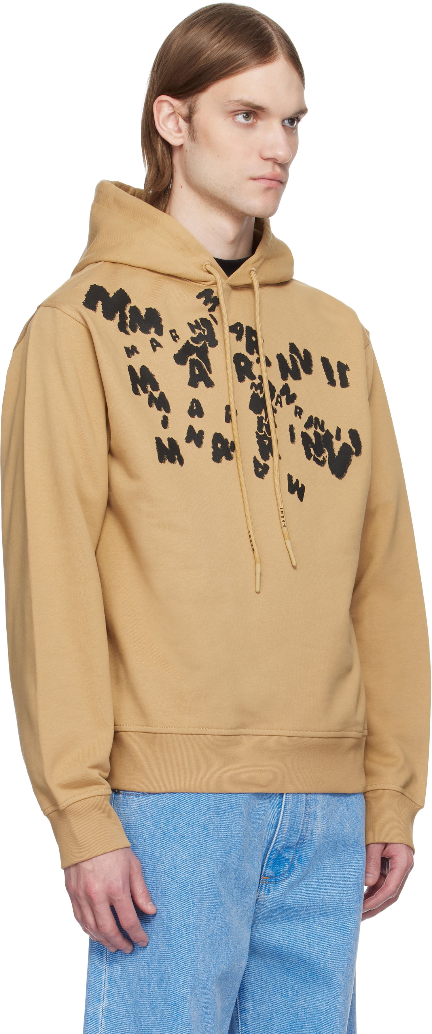 Mikina Marni Marni Caos Logo Print Hoodie Béžová | FUMU0137P3 USCX48, 1