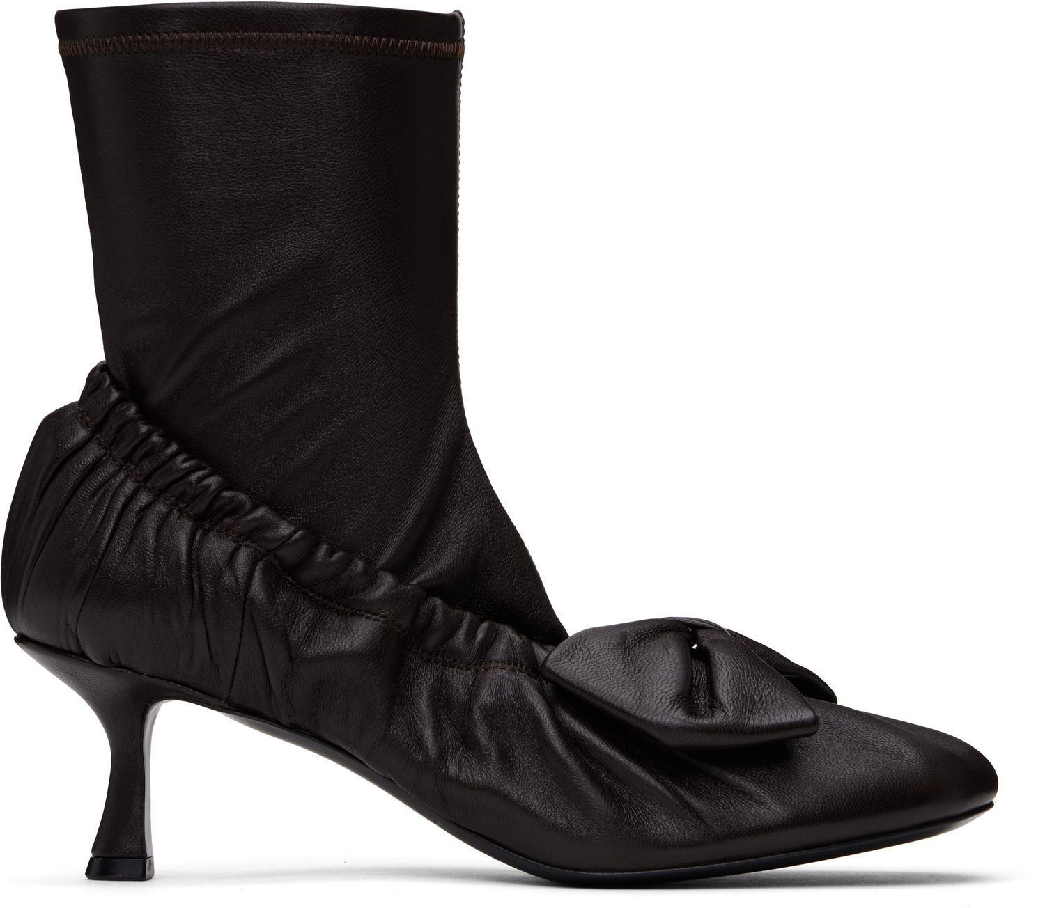 Tenisky a topánky Acne Studios Acne Studios Leather Bow Ankle Boots Hnedá | AD0796-, 0