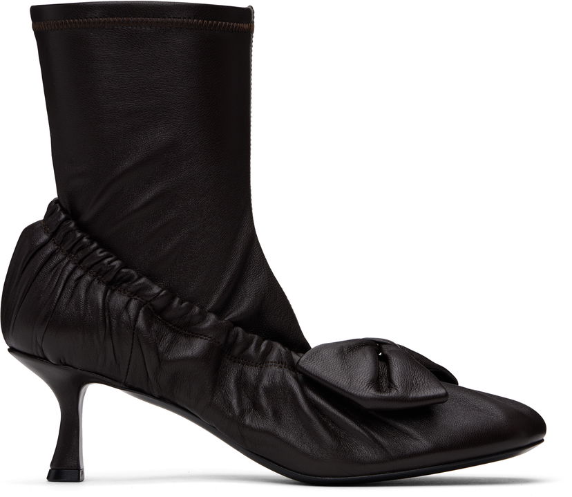 Tenisky a topánky Acne Studios Acne Studios Leather Bow Ankle Boots Hnedá | AD0796-