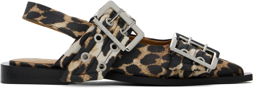 Oblečenie GANNI GANNI Feminine Buckle Flats Hnedá | S2947