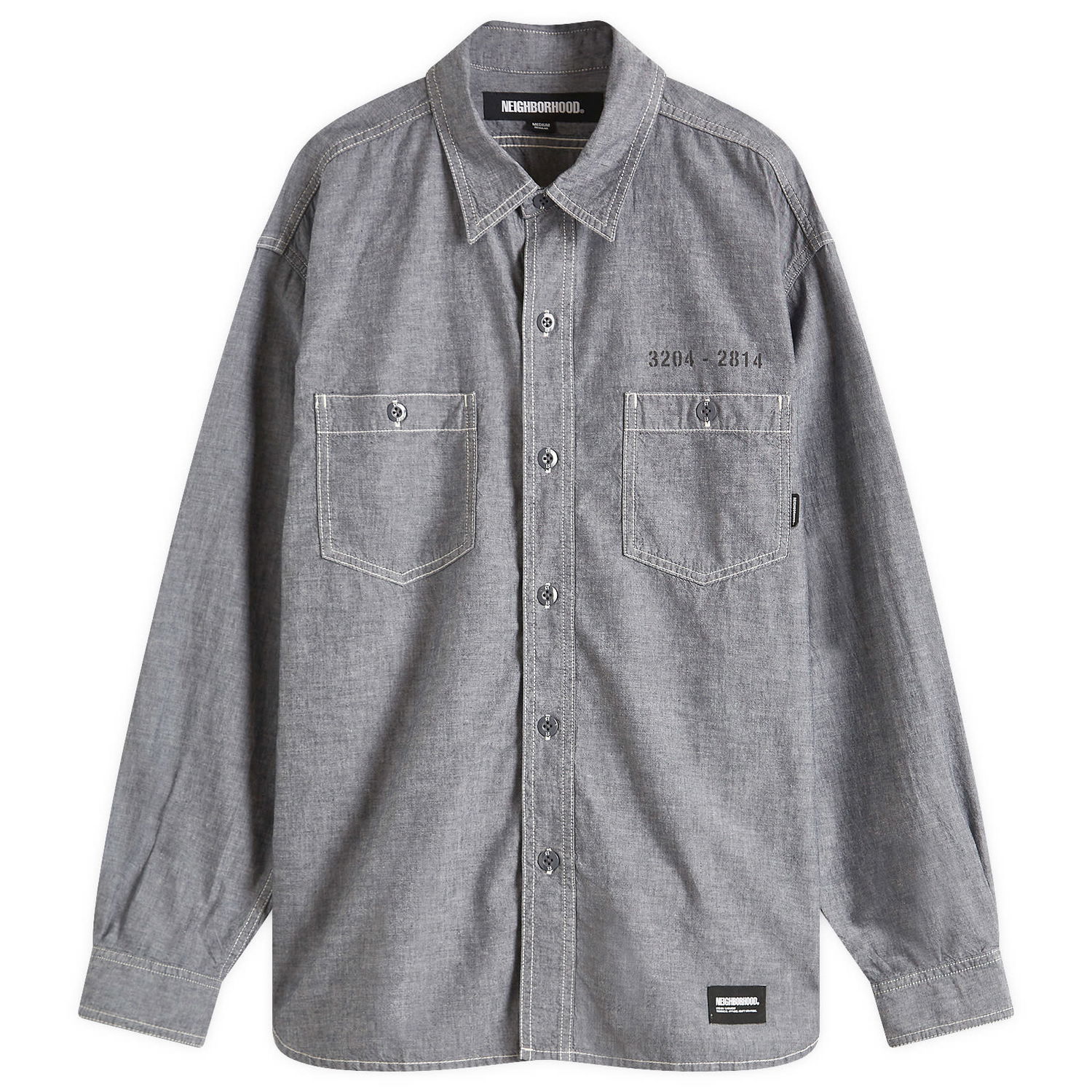 Košeľa Neighborhood Chambray Shirt Šedá | 251ARNH-SHM02-BLK, 1