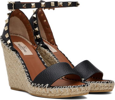 Starostlivosť o obuv Valentino Valentino Garavani Double Rockstud Wedge Heeled Sandals Čierna | 6W2S0090VTO, 3