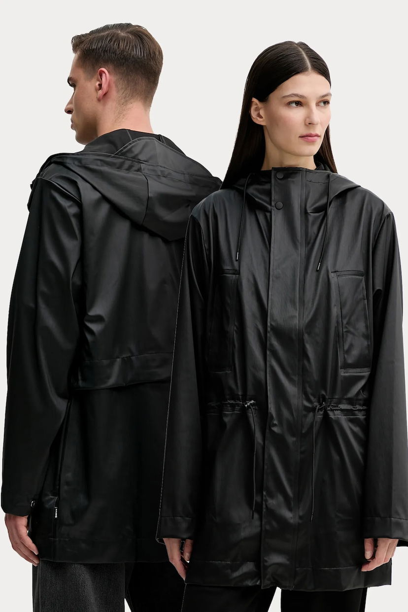 Pláštenka Rains Bold Long Hooded Rain Jacket Čierna | 12110.84