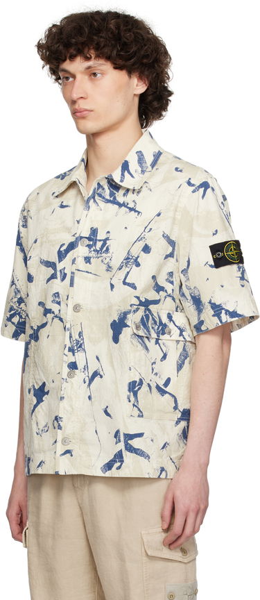 Košeľa Stone Island Stone Island Scan Camo Stretch Ripstop Shirt Béžová | K1S15 1100012 S00E1, 3