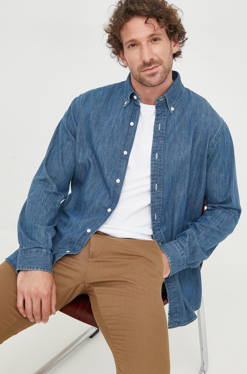 Košeľa Polo by Ralph Lauren Denim Custom Fit Shirt Modrá | 710792043001, 0