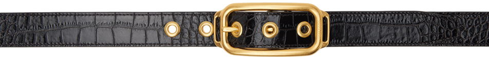 Opasok Tom Ford TOM FORD Croc Stadium Buckle Belt Čierna | TB298-LCL439X, 0
