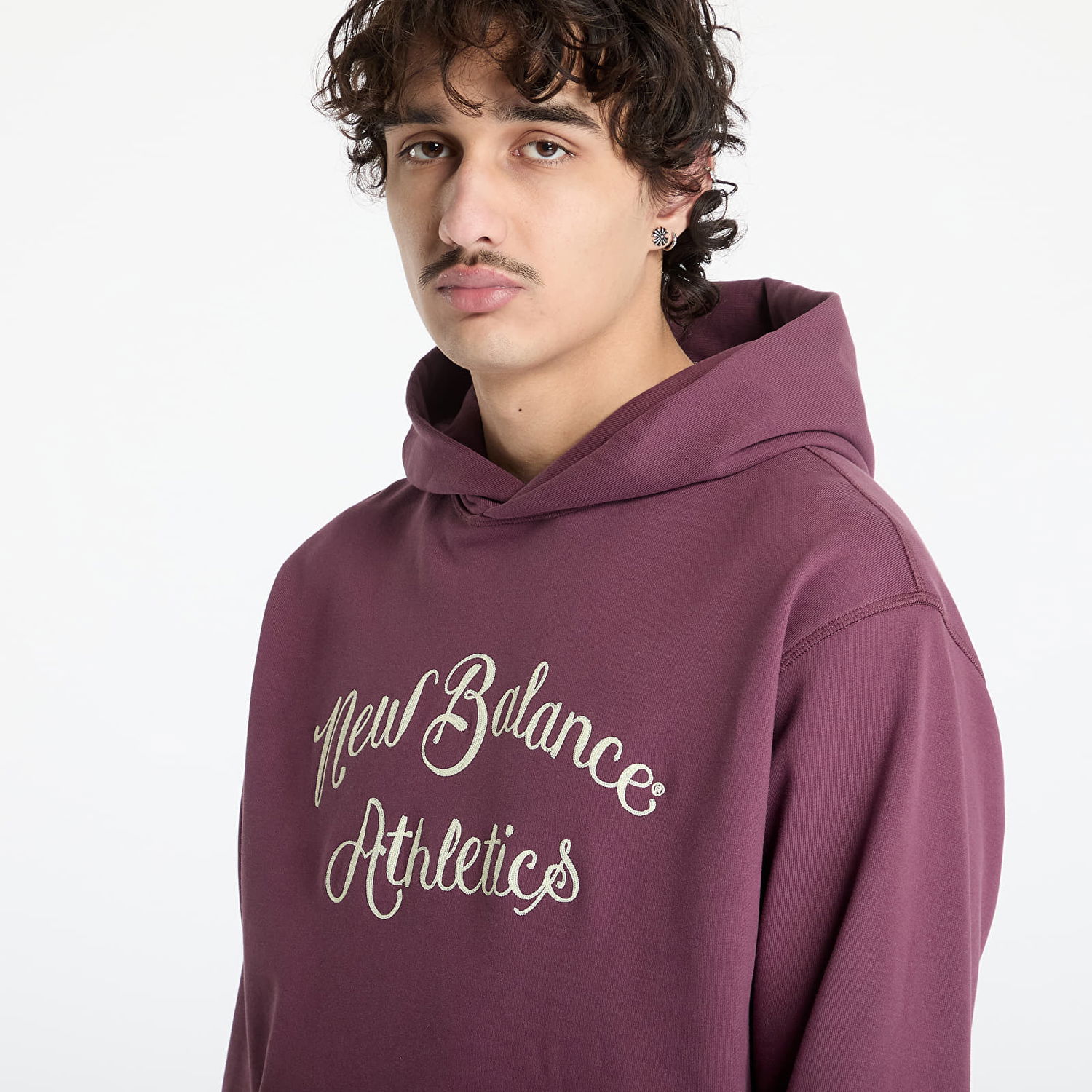 Mikina New Balance Athletics Relaxed League Hoodie Fialová | MT51935FDP, 1