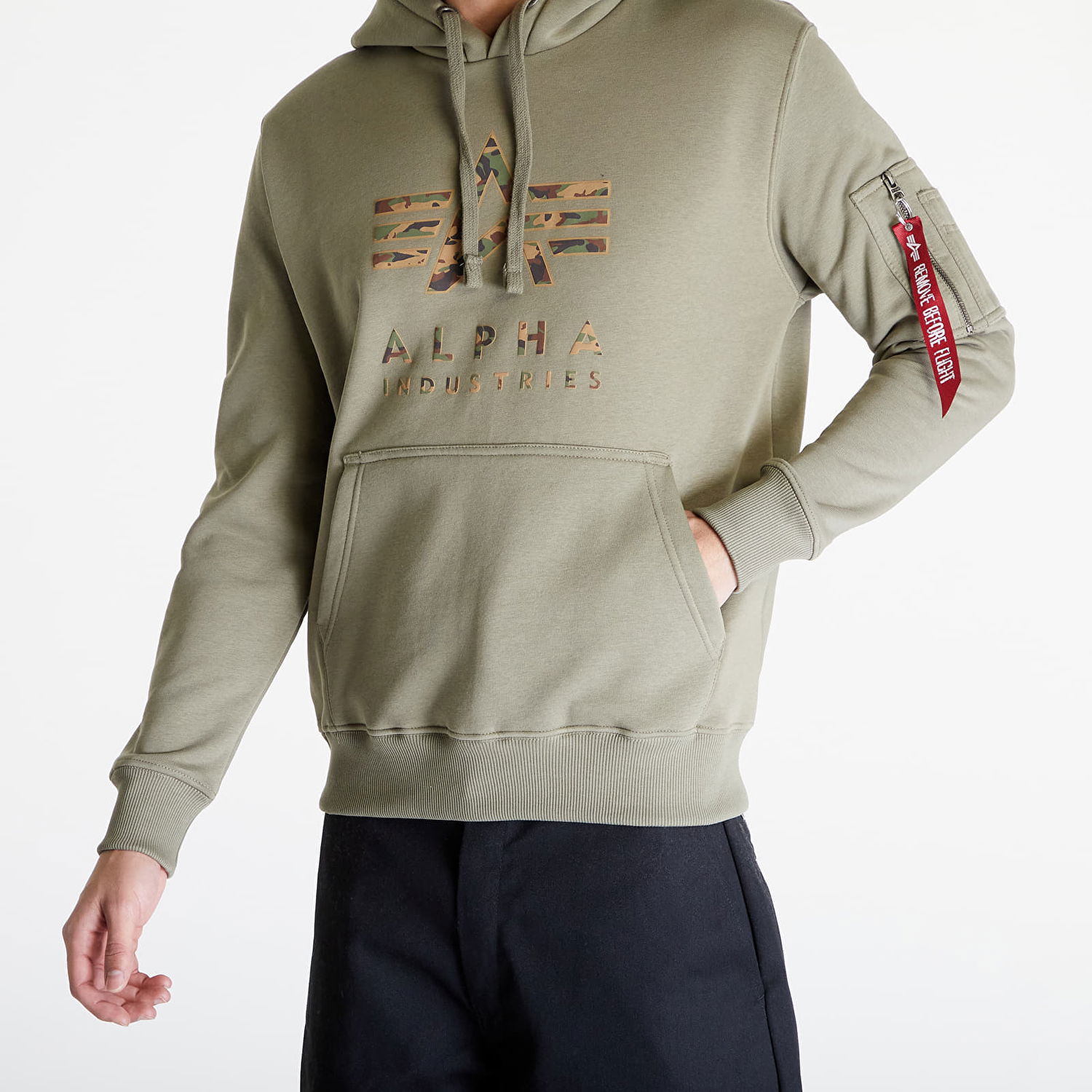 Mikina Alpha Industries Camo TPU Hoody Olive Zelené | 146337-11, 1