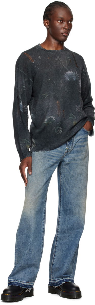 Sveter R13 R13 Distressed Floral Boyfriend Sweater Šedá | R13MY199-Y157A, 3