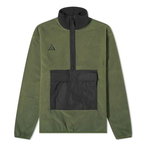 Sveter Nike ACG ACG Logo Embroidered Half Zipper Fleece Stand Collar Pullover Jacket Zelené | CK6839-325