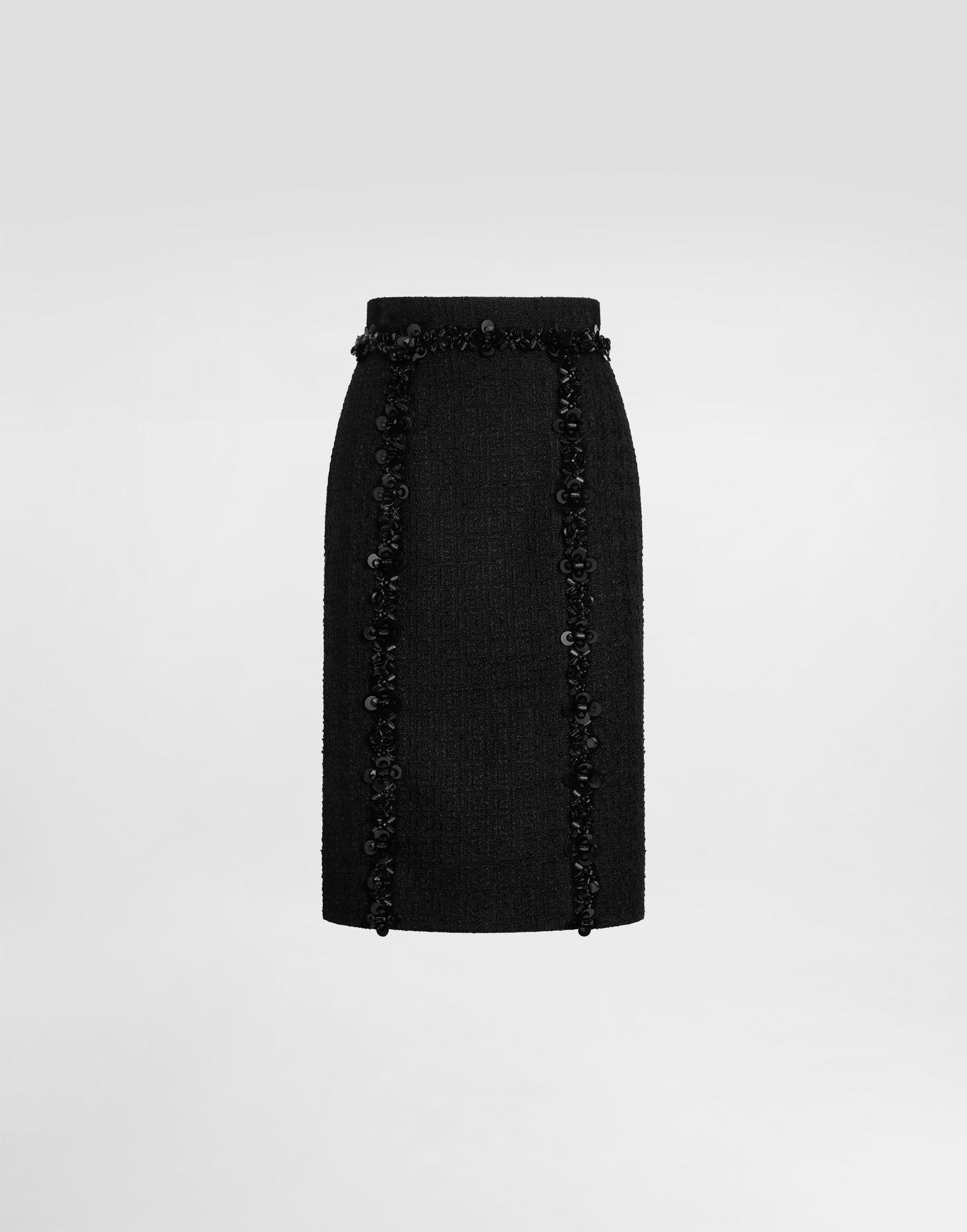 Sukňa Dolce & Gabbana Dolce & Gabbana Stretch Mat Sheath Skirt with Sequins Čierna | F4C7CZFUCDQN0000, 0