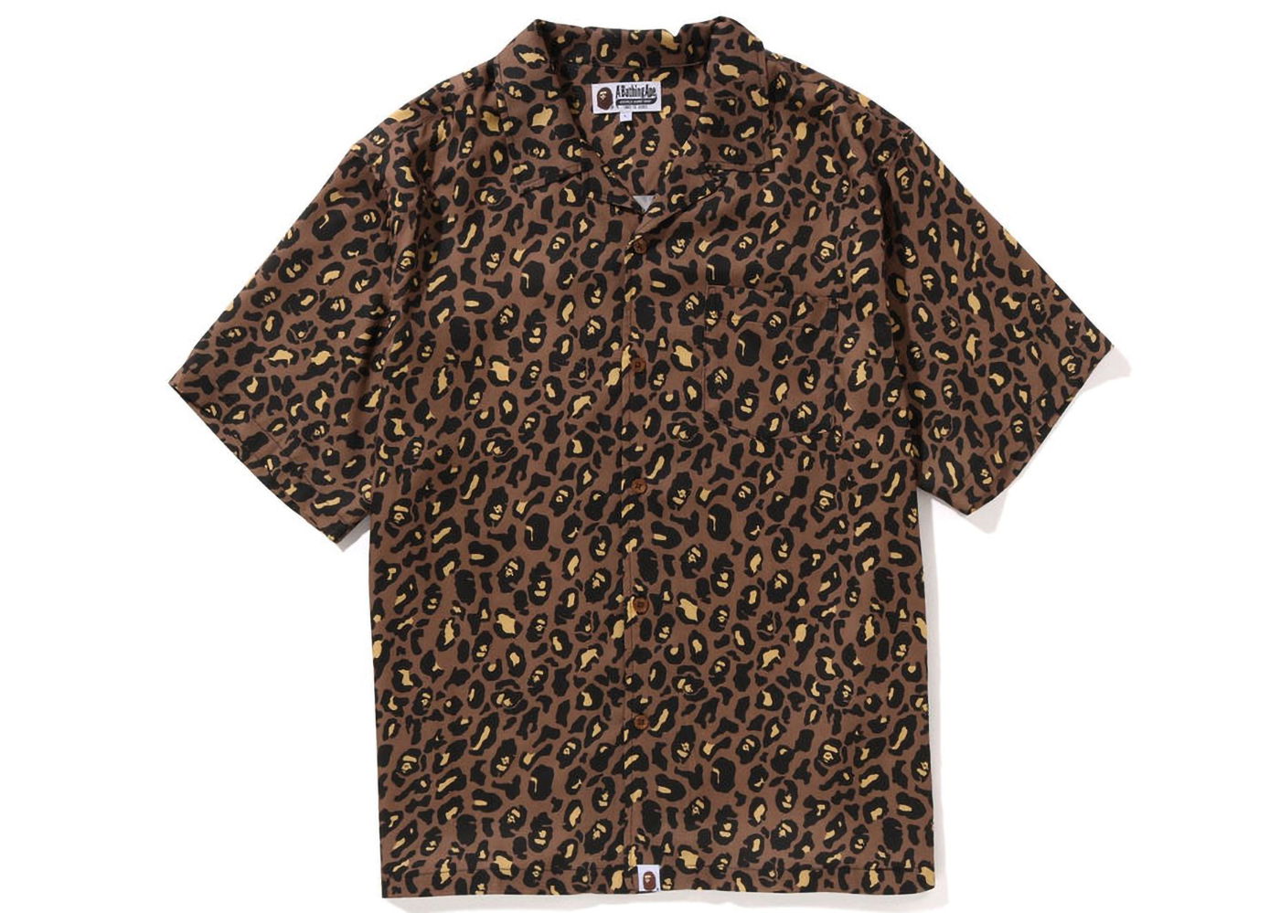Košeľa BAPE Leopard Open Collar Shirt Hnedá | 1J20-132-003, 0