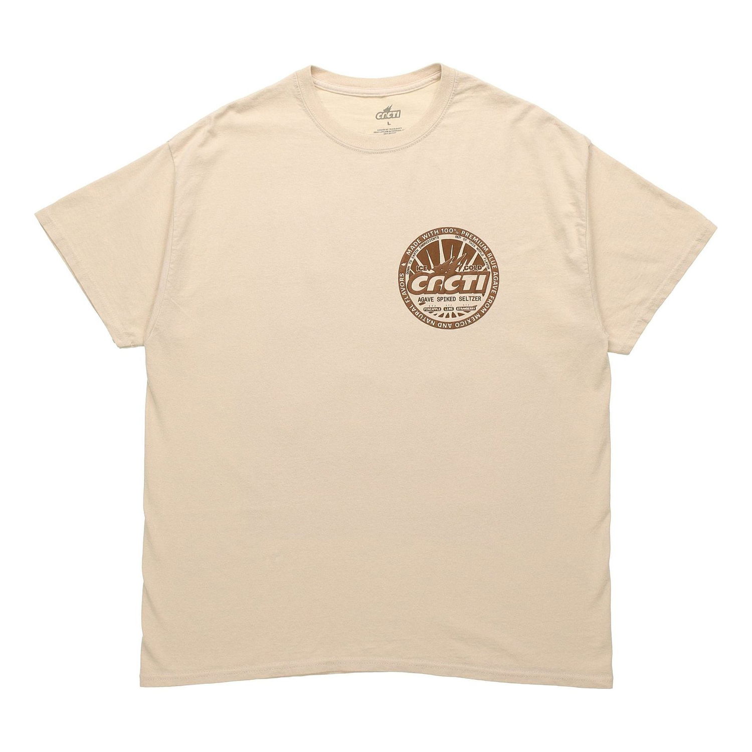 Tričko Cactus Jack by Travis Scott Travis Scott CACTI Spiked Seltzer Graphic T-Shirt Béžová | TC-254, 0